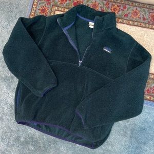 Army green LL Bean fleece pull over